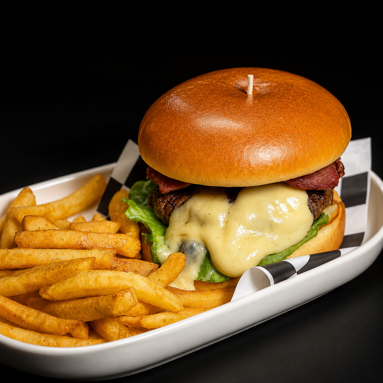 2 Burgers Clásicas + 2 Ordenes de Papas Fritas + 2 Sodas por solo $10 en Salchipaisitas