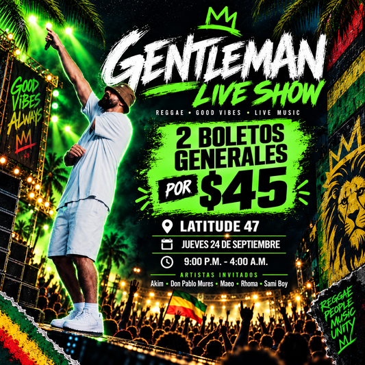 2 Entradas Generales para "Gentleman Live Show" por $45 en Latitude 47