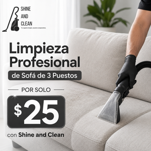 Limpieza Profesional de Sofá de 3 Puestos por $25 con Shine and Clean