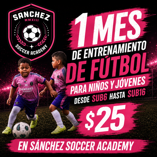 1 Mes de Entrenamiento de Fútbol para Niños y Jóvenes desde Sub6 hasta Sub16 por $25 en Sánchez Soccer Academy