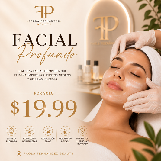 Facial Profundo + Exfoliación + Extracción + Hidratación por solo $19.99 en Paola Fernández Beauty