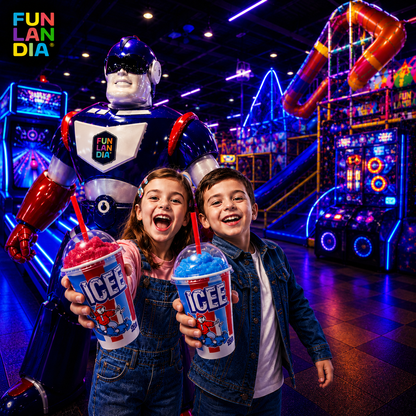 1 Hora de Juego Ilimitado + 2 ICEE para 2 niños por $25 en Funlandia – Town Center