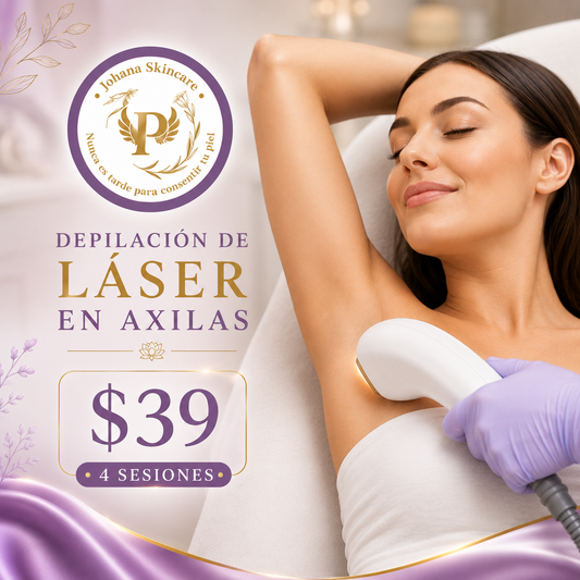 4 Sesiones de Depilación Láser en Axilas por solo $39 en Johana Skincare