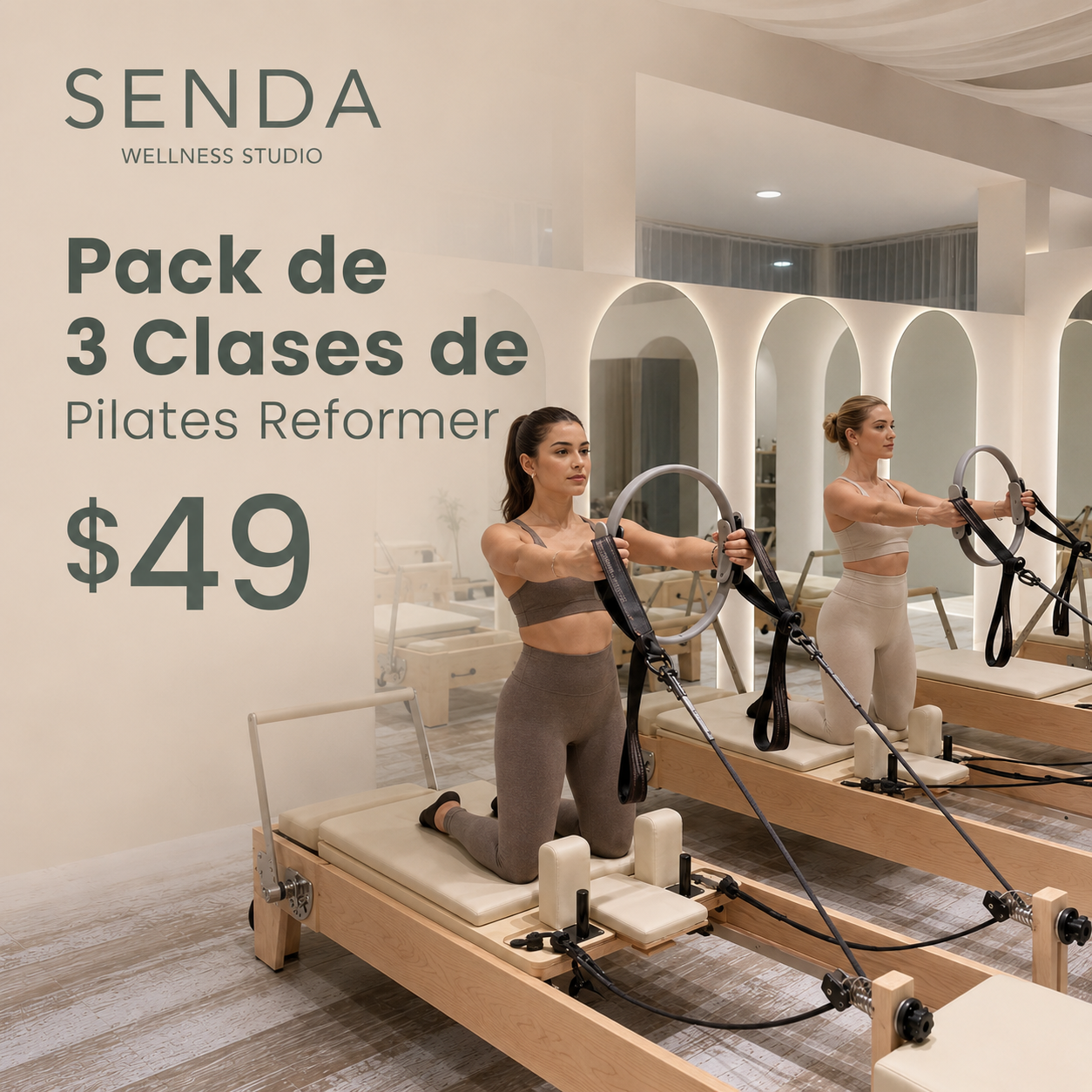 Pack de 3 Clases de Pilates Reformer por $49 en Senda Wellness