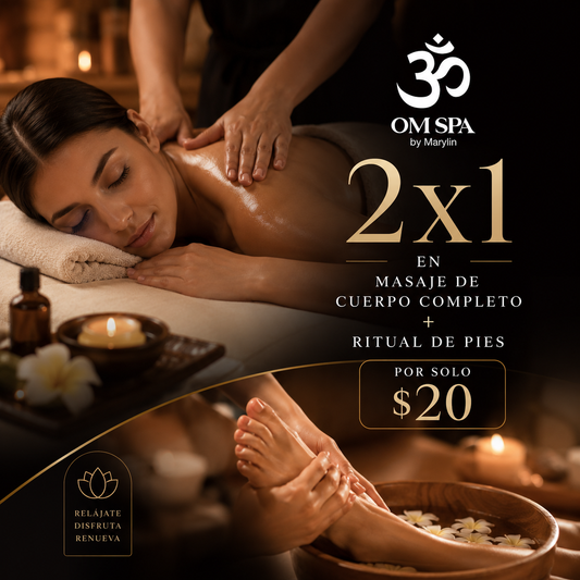2x1 en Masaje de Cuerpo Completo + Ritual de Pies por solo $20 en Om Spa