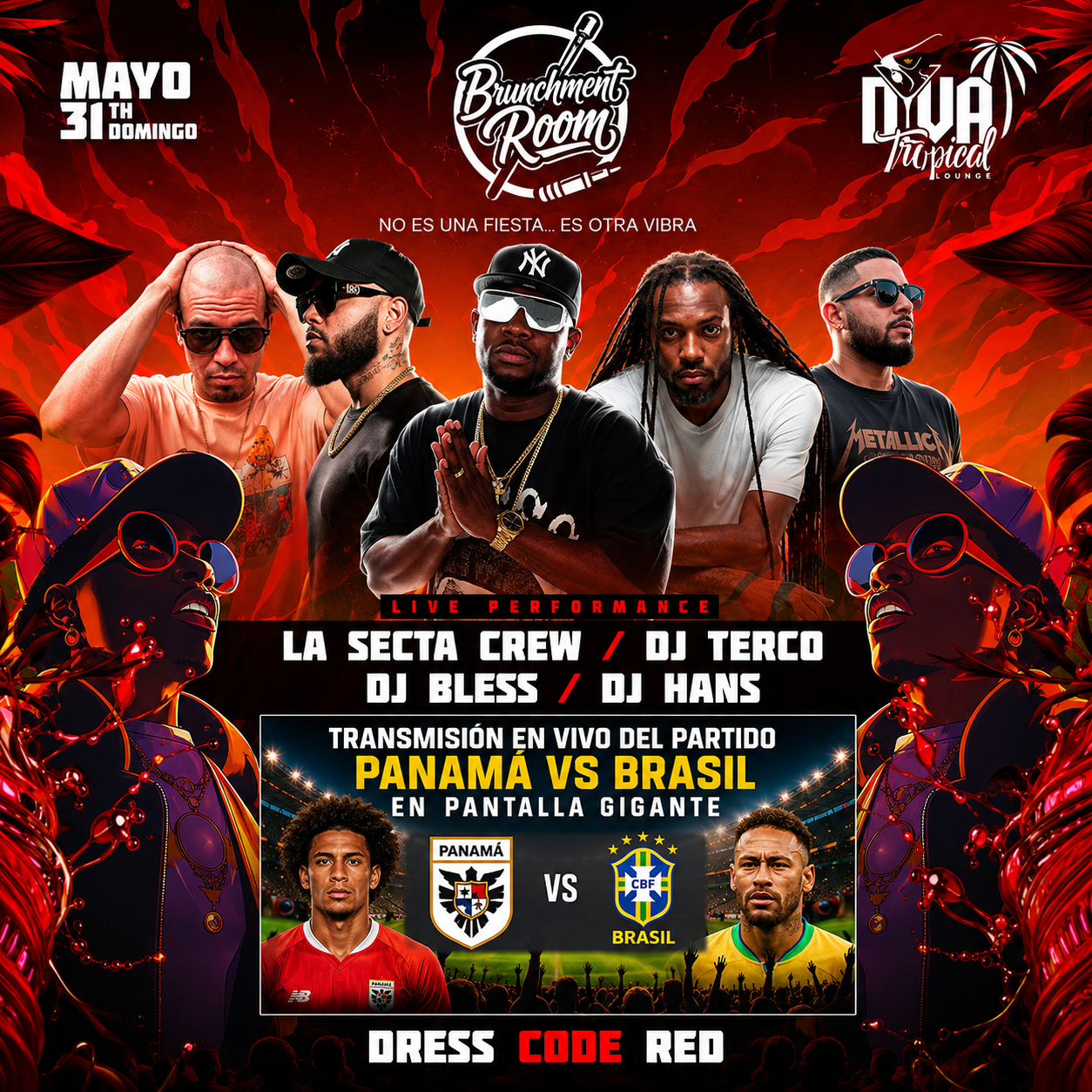 Entradas 2x1 Generales por solo $10 o Entradas VIP Lounge por $25 este Domingo 31 de Mayo en Brunchment Room