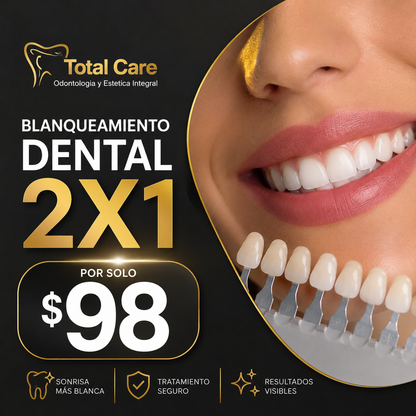 2x1 en Blanqueamiento Dental por $98 en Total Care