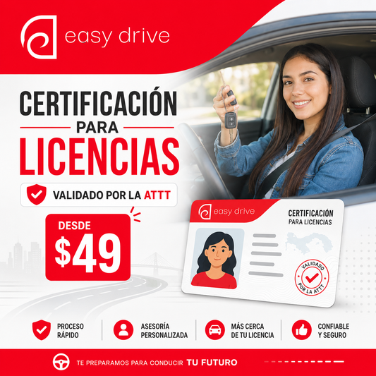 Certificación para Licencias validado por la ATTT (Tipo B, C, D o E1) por $49 en Easy Drive