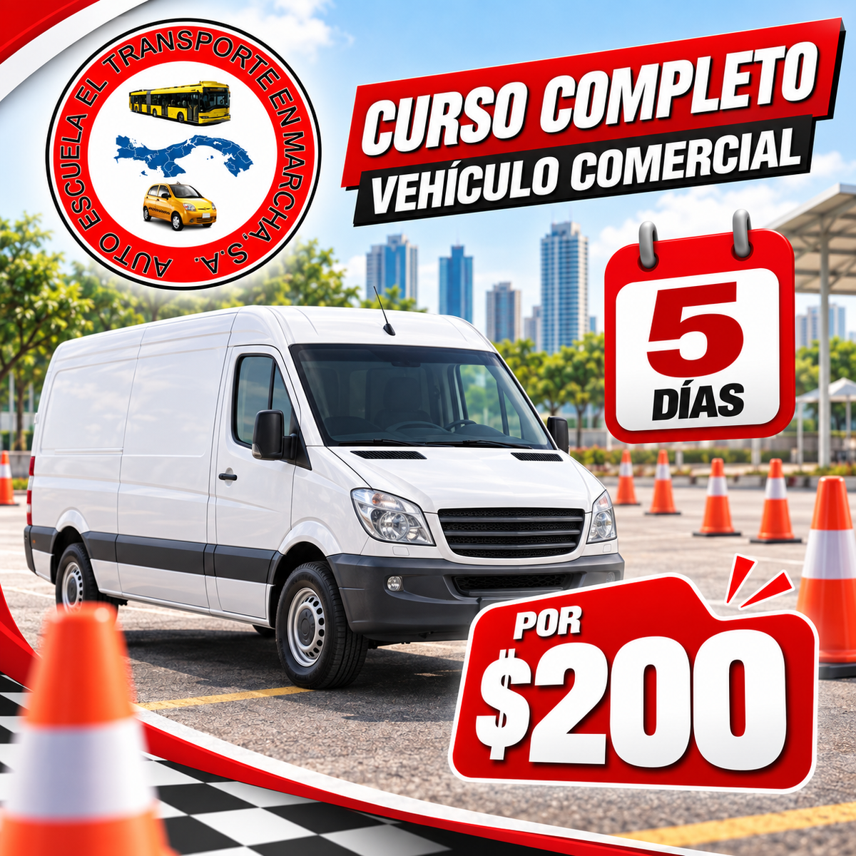 Curso Completo para Vehículo Comercial de 5 Días por $200 en Auto Escuela El Transporte en Marcha