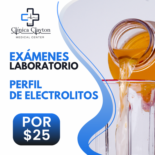 Examen de Perfil de Electrolitos (Sodio, Potasio, Calcio, Cloro, Magnesio, Fósforo, Ph)  por $25 en Clínica Clayton