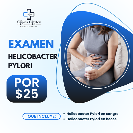 Exámenes de Laboratorio para Detección de Helicobacter Pylori (Sangre y Heces) por $25 en Clínica Clayton