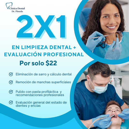 2x1 en Limpieza Dental con Pulido + Remoción de Manchas + Evaluación por $22 en Clínica Dental Dr. Pineda