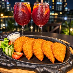 1 Orden de Empanadas de Carne + 2 Copas de Sangría