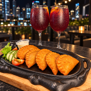 1 Orden de Empanadas de Carne + 2 Copas de Sangría