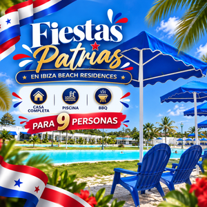 Fiestas Patrias en Ibiza Beach Residences: Casa Completa + Piscina + BBQ para 9 Personas