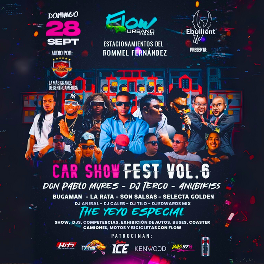 2 Entradas Generales por $15 para el evento "CAR SHOW FEST VOL. 6" en el Rommel Fernández el Domingo 28 de Septiembre