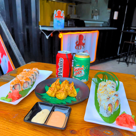 2 Sushis Premium del Menú + 1 Entrada de Wantones + 2 Bebidas por $12 en Idaco Sushi