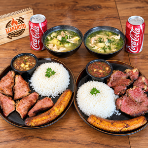 2 Almuerzos con Carne Asada + Acompañamientos + Sopa + Sodas