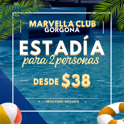 Estadía con Desayuno Incluido para 2 Personas desde $38 en Marvella Club Gorgona