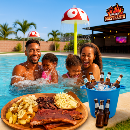 Pasadía con Piscina para 2 Personas + Picada + Cubetazo de Cervezas por solo $30 en Asadero El Mastranto