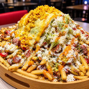 Salvajada Chicken XXL: Más de 3 Kilos de Salchipapas + Bebida para 6 Personas