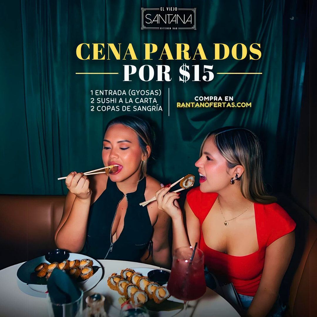 2 Sushis Premiums + 1 Entrada + 2 Copas de Sangría por $15 en El Viejo Santana