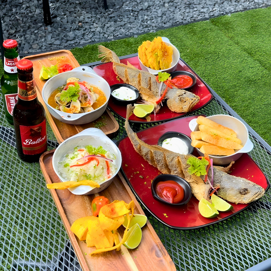 2 Corvinas Fritas + 2 Entradas entre Almejas o Ceviches + 2 Bebidas por $20 en Santo Gusto