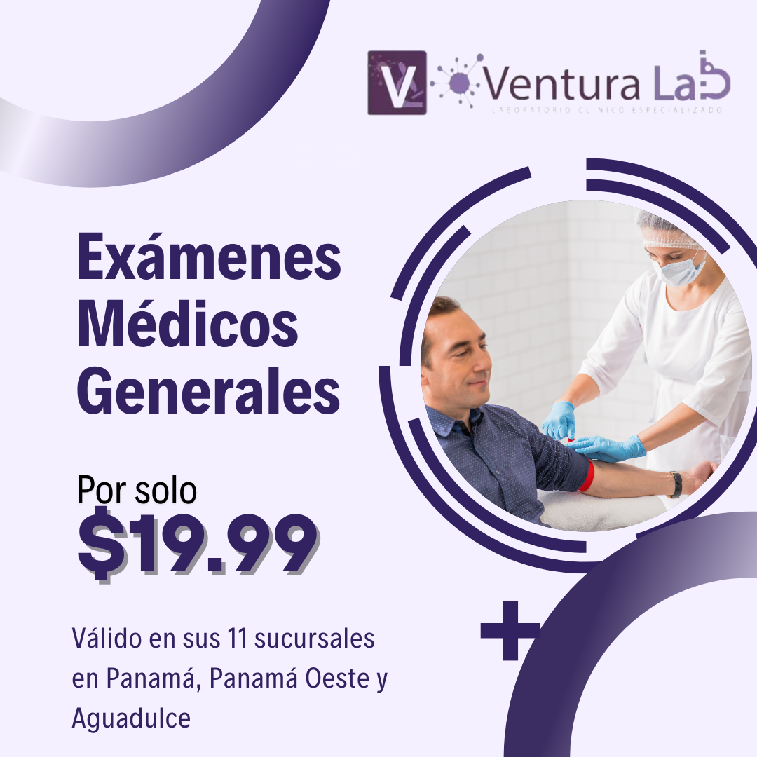 Exámenes Médicos Generales (Hemograma, Glucosa, Colesterol, Triglicéridos y +10 exámenes más) por $19.99 en Ventura Lab