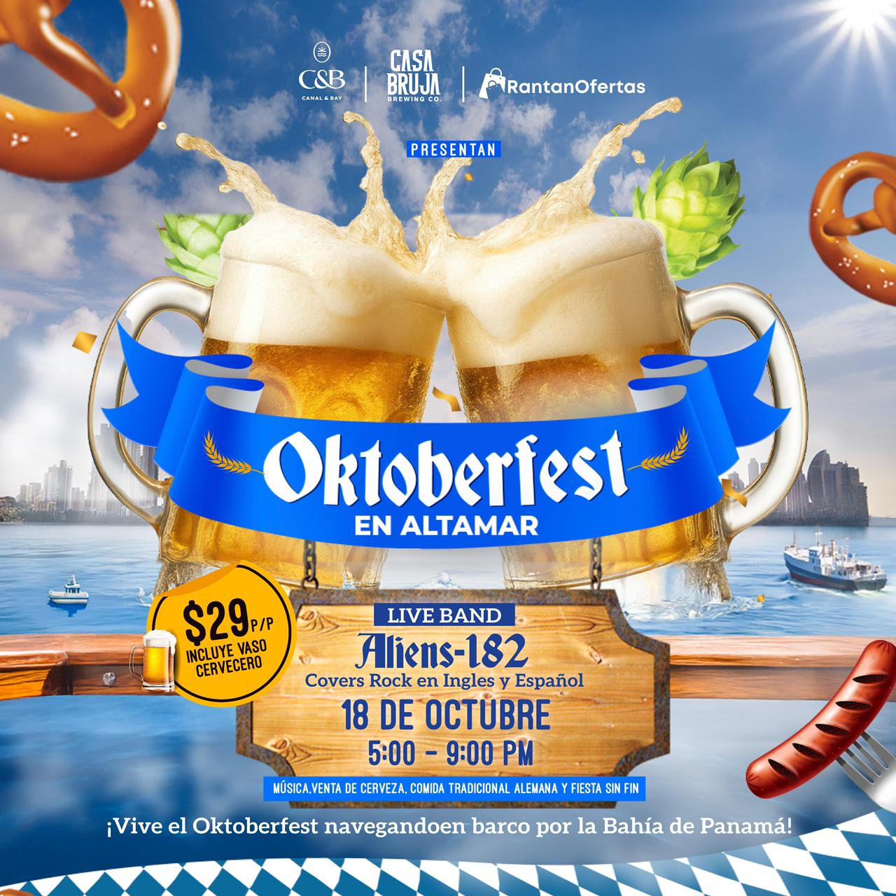 Paga $29 por una entrada al "Oktoberfest en AltaMar" este 18 de Octubre con Canal & Bay Tours