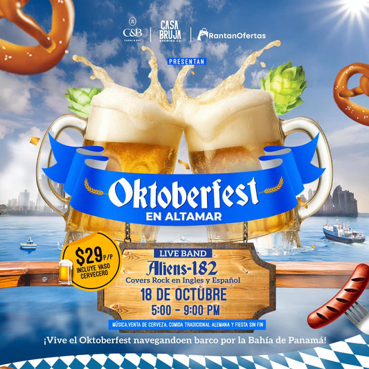 Paga $29 por una entrada al "Oktoberfest en AltaMar" este 18 de Octubre con Canal & Bay Tours