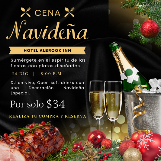 Cena de Navidad con Buffet + Open Soft Drinks por solo $34 en Hotel Albrook Inn