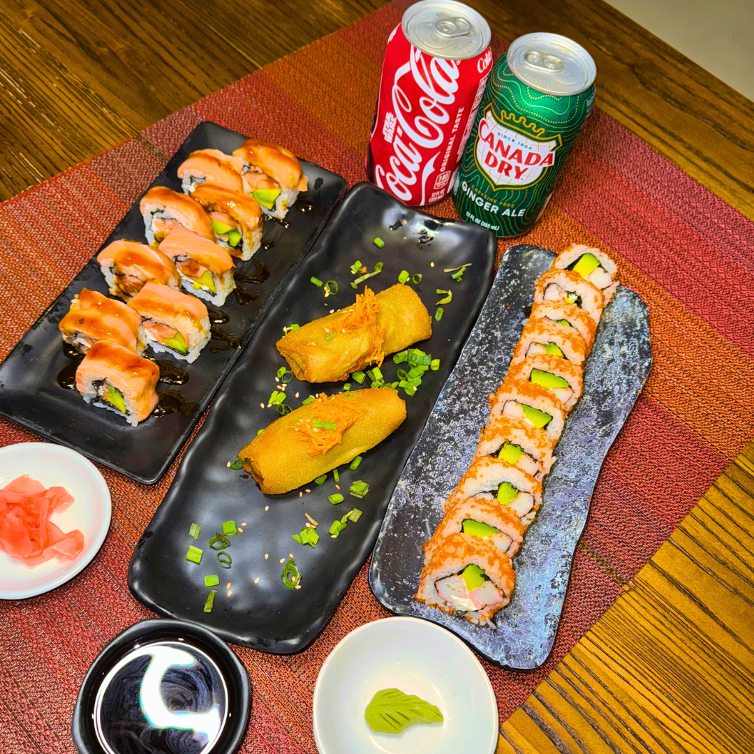 2 Rolls de Sushis + Entrada de Rollitos de Primavera o Edamames + 2 Bebidas por $21 en Bonsai El Panamá Restaurants