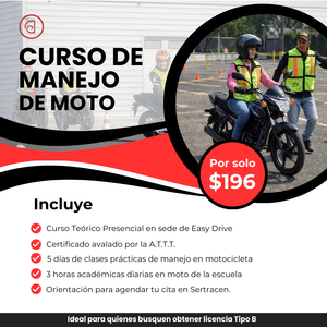 Curso Completo de Manejo de Moto Práctico y Teórico por $196 en Easy Drive MotoGo