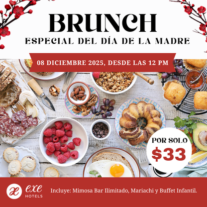 Brunch del Día de las Madres: Mimosa Bar Ilimitado + Mariachi + Buffet Infantil por $33 en Restaurante TECA by Hotel Exe Oriental
