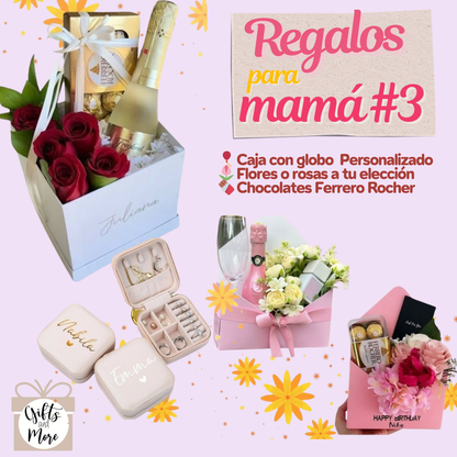 Sorprende a Mamá: Packs Personalizados con Flores, Chocolates, Globo y Vino desde $10 en Gift and More