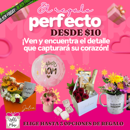 Sorprende a Mamá: Packs Personalizados con Flores, Chocolates, Globo y Vino desde $10 en Gift and More