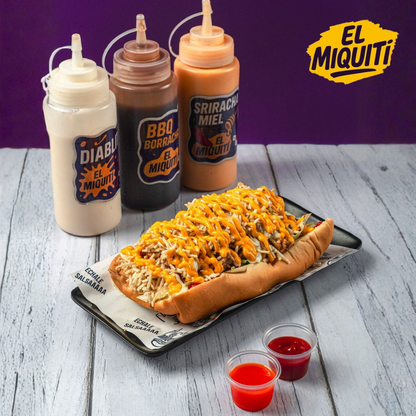 2 pepitos de pollo + 1 Salchipapa + 4 tequeños + 4 Bebidas por $15 en El Miquiti