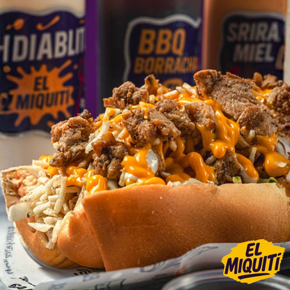 2 pepitos de pollo + 1 Salchipapa + 4 tequeños + 4 Bebidas por $15 en El Miquiti