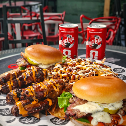 2 Picanha Burgers + 1 Orden de Nachos + 6 Wings Ahumadas + 2 Bebidas por $20 en El Patio de San Francisco