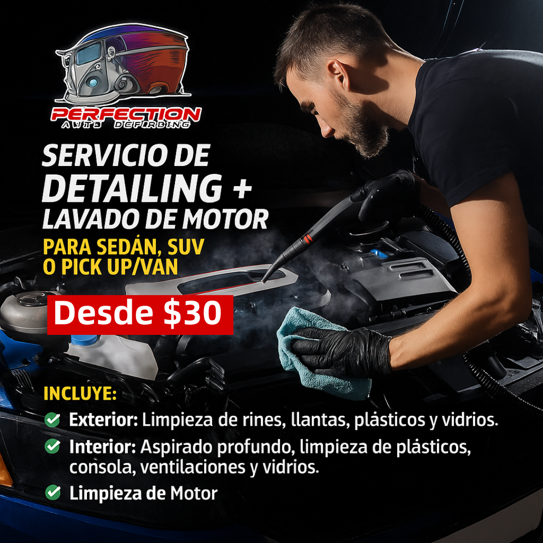 Servicio de Detailing + Lavado de Motor para Sedán, SUV o Pick Up/VAN desde $30 en Perfection Auto Detailing