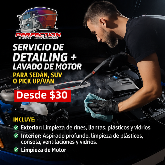 Servicio de Detailing + Lavado de Motor para Sedán, SUV o Pick Up/VAN desde $30 en Perfection Auto Detailing