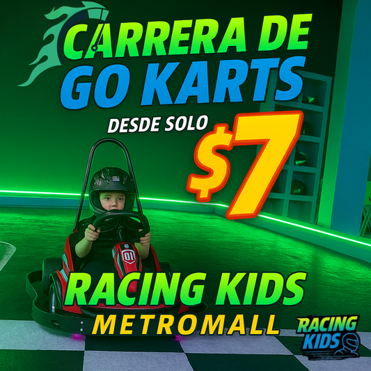 Carrera de Go Karts desde solo $7 en Racing Kids Metromall